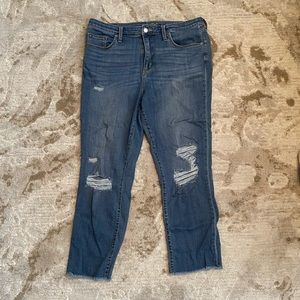 Universal Thread High Rise Distressed Straight Crop Jeans